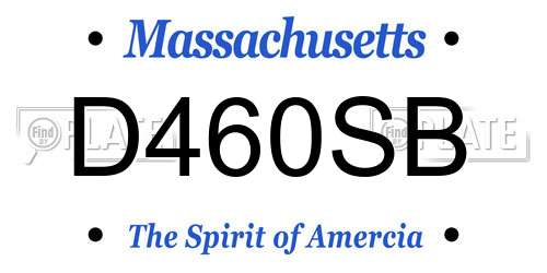 D460SB Massachusetts License Plate