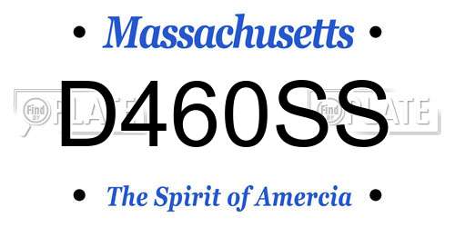 D460SS Massachusetts License Plate