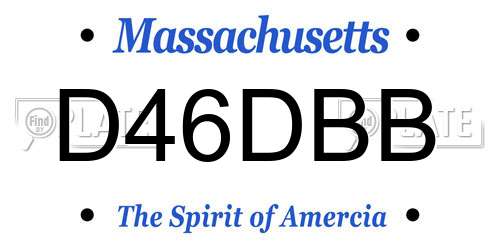 D46DBB Massachusetts License Plate