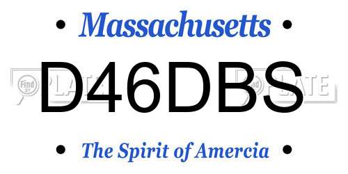 D46DBS Massachusetts License Plate