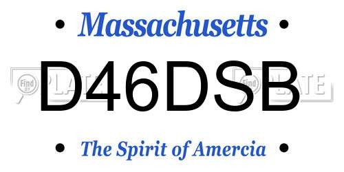 D46DSB Massachusetts License Plate