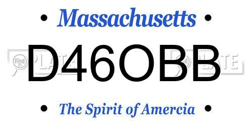 D46OBB Massachusetts License Plate