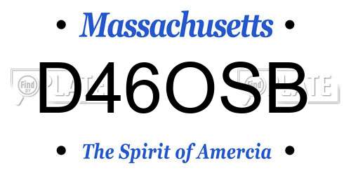 D46OSB Massachusetts License Plate