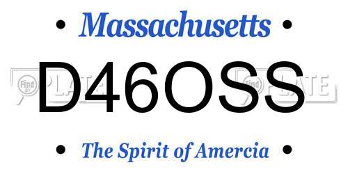 D46OSS Massachusetts License Plate