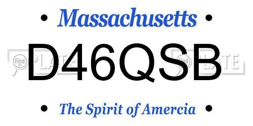 D46QSB Massachusetts License Plate