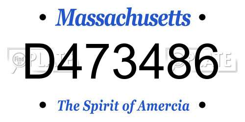 D473486 Massachusetts License Plate