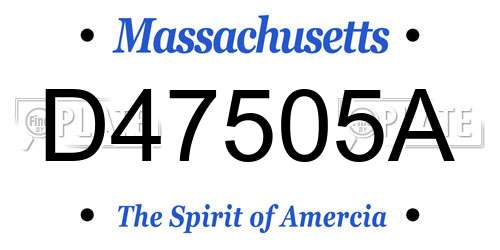 D47505A Massachusetts License Plate
