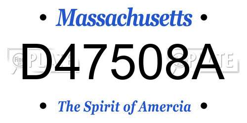 D47508A Massachusetts License Plate