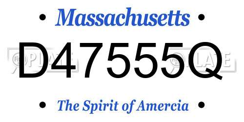 D47555Q Massachusetts License Plate