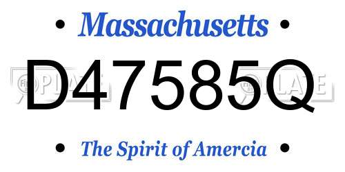 D47585Q Massachusetts License Plate