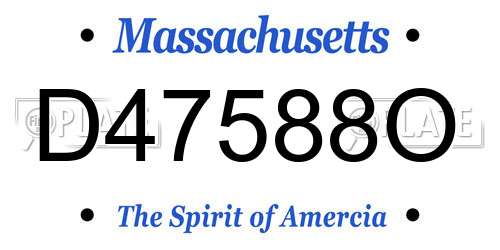 D47588O Massachusetts License Plate