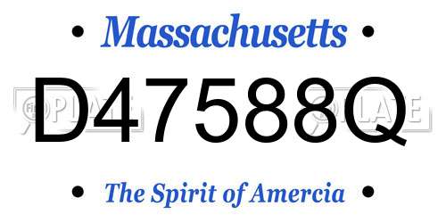 D47588Q Massachusetts License Plate