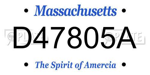 D47805A Massachusetts License Plate