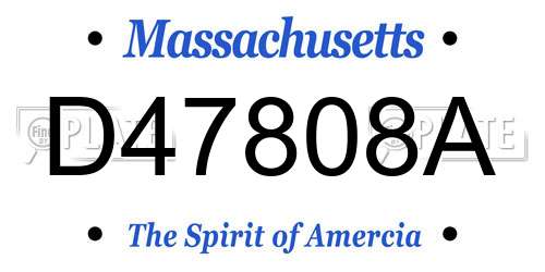 D47808A Massachusetts License Plate