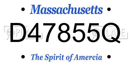D47855Q Massachusetts License Plate