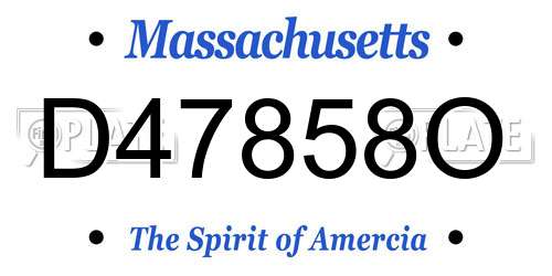 D47858O Massachusetts License Plate