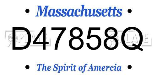 D47858Q Massachusetts License Plate