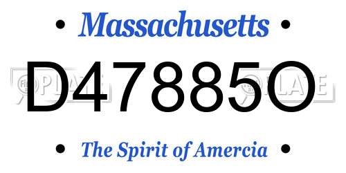 D47885O Massachusetts License Plate