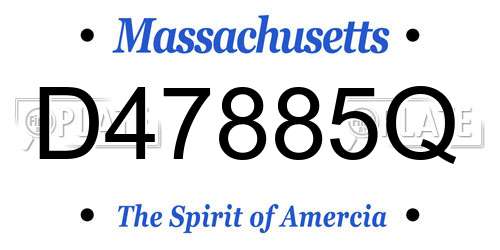 D47885Q Massachusetts License Plate