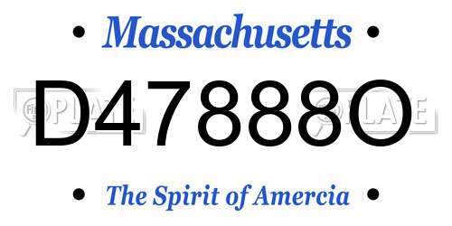 D47888O Massachusetts License Plate