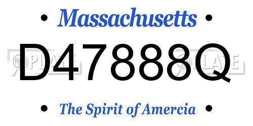 D47888Q Massachusetts License Plate