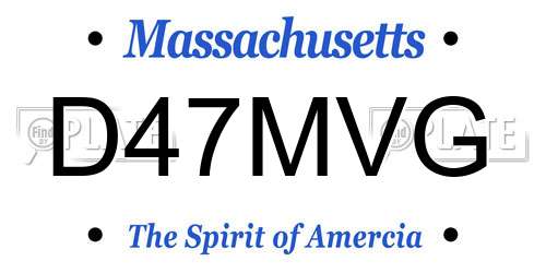 D47MVG Massachusetts License Plate