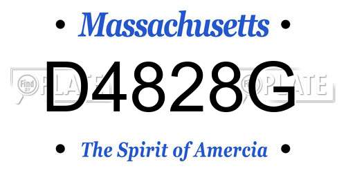 D4828G Massachusetts License Plate