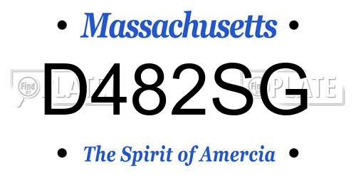 D482SG Massachusetts License Plate