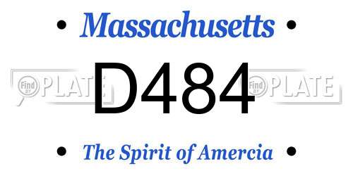 D484 Massachusetts License Plate