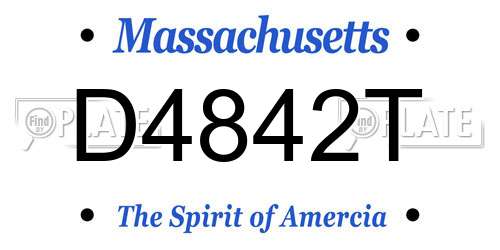 D4842T Massachusetts License Plate