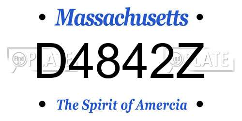 D4842Z Massachusetts License Plate