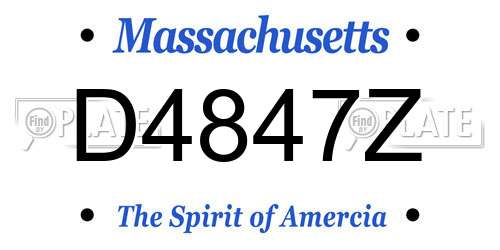 D4847Z Massachusetts License Plate
