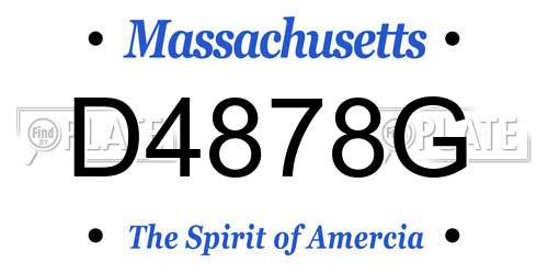 D4878G Massachusetts License Plate