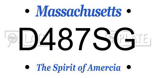 D487SG Massachusetts License Plate