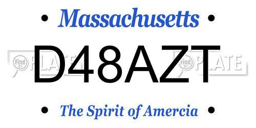 D48AZT Massachusetts License Plate
