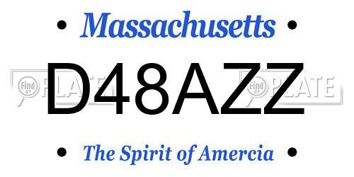 D48AZZ Massachusetts License Plate