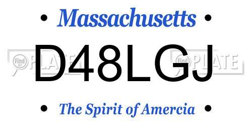 D48LGJ Massachusetts License Plate
