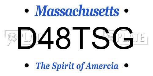 D48TSG Massachusetts License Plate