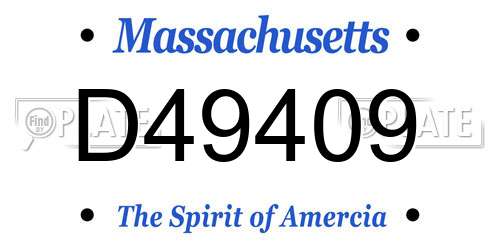 D49409 Massachusetts License Plate