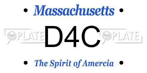 D4C Massachusetts License Plate