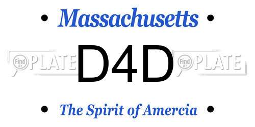 D4D Massachusetts License Plate