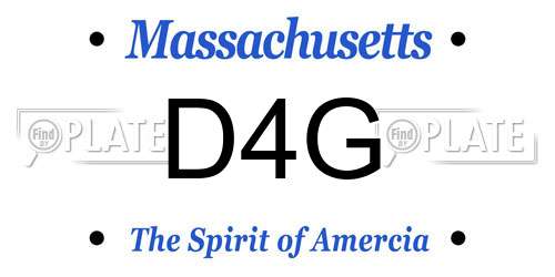 D4G Massachusetts License Plate