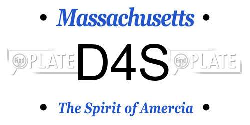 D4S Massachusetts License Plate