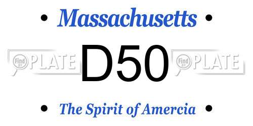 D50 Massachusetts License Plate