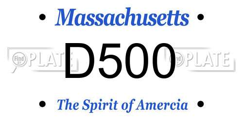 D500 Massachusetts License Plate