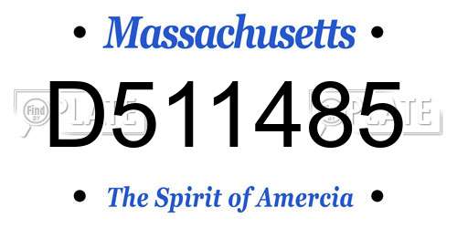 D511485 Massachusetts License Plate
