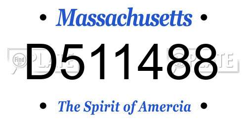 D511488 Massachusetts License Plate
