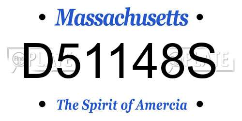 D51148S Massachusetts License Plate