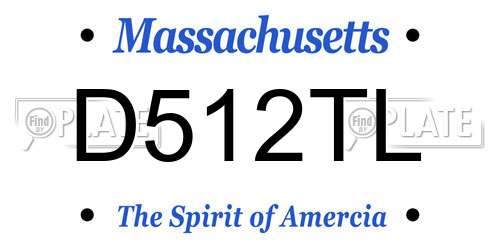 D512TL Massachusetts License Plate