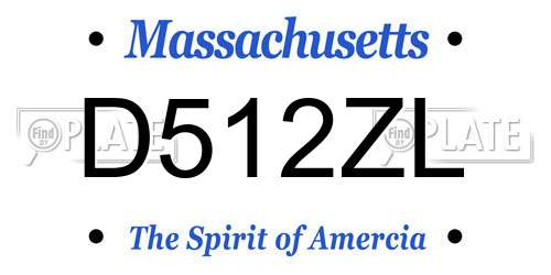 D512ZL Massachusetts License Plate